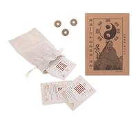Veemoon Set Carte Esagrammi i Ching 64 Simboli Monete Portafortuna in Ottone e Manuale Interpretativo, Gioco di Divinazione Feng Shui per Saggezza e Fortuna, per Collezione e Uso