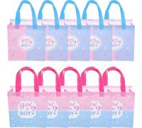 Veemoon Set da 10 Borse di Stoffa Riutilizzabili per Shower Stampa Lettere Sacchetti per Caramelle e Bomboniere per Festa di Rivelazione del Sesso Dimensioni 23X22X11 CM Decorazioni