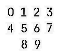 Veemoon Set da 10 Stencil Numerici Riutilizzabili per Pittura, Modelli di Disegno Numero Vuoto in Plastica Bianca, Adatti per Decorazioni su Legno, Pareti e Tessuti Fai da Te