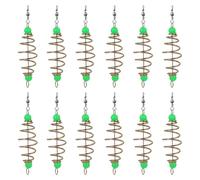 Veemoon Set da 12 Trappole per Esche da Pesca a Molla con Perline Luminose, Gabbia Porta Esche Stabile a Forma di Oliva, Accessori per Pesca Sportiva e Carpfishing, Adatte per Uso