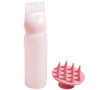 Veemoon Set da 2 Flaconi Applicatori con Pettine Radice Massaggiante per Tintura Chioma in Plastica e Silicone, Pratici per Parrucchieri e Tinture Professionali
