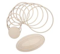 Veemoon Set da 2 Stampi per Ceramica in Legno Guide Concentriche per Taglio Preciso di Lastre Rotonde e Ovali, Strumento per Modellare Argilla Artigianale, Adatto a Studi e Progetti