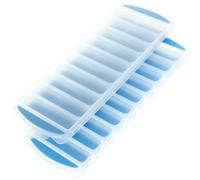 Veemoon Set da 2 Vaschette in Silicone per Cubetti di Ghiaccio a Strisce con Coperchio Stampo per Ghiaccio Multi-griglia Antiodore Riutilizzabile per Uso Domestico e Bar Colore Casuale