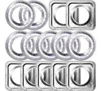 Veemoon Set Da 20 Pezzi Di Rivestimenti Per Bruciatori a Gas in Alluminio Spesso, Coperture Quadrate e Rotonde Resistenti Al Calore, Protezioni Per Fornelli a Gas Per Cucina Facile Da Pulire