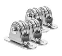 Veemoon Set da 4 Pulegge Singole per Funi ad Alta Resistenza, Ruote Rullo di Sollevamento per Tende a Baldacchino e Ombrelloni da Piscina, Carrucole per Uso Esterno Rotella di Inversione