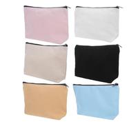 Veemoon Set da 6 Astucci in Tela con Cerniera, Organizer Portatutto Portatile per Cosmetici, Cancelleria e Viaggi, Piccoli Astucci Multifunzionali Leggeri per Donne e