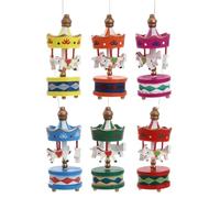 Veemoon Set da 6 Pezzi di Ornamenti a Giostra Natalizi Mini Decorazioni per la Casa e Ciondoli di Natale Riutilizzabili Colore Assortito Design Artigianale per Atmosfera Colore Casuale