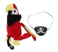 Veemoon Set di accessori per pappagalli pirati di Halloween, set di accessori per costume da pirata e maschera per gli occhi, in peluche, per feste di Halloween, cosplay, donna e uomo