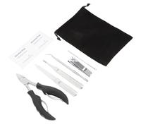 Veemoon Set per Manicure 7 Pezzi in Acciaio Inossidabile Tronchese per Unghie Dure e Spesso, Leggero Custodia Portatile per Cura Unghie Mani e Piedi