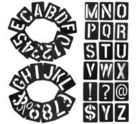 Veemoon Set Stencil Riutilizzabili in Plastica Pp Neri, Grandi Stencil Numerici e Lettere per Pittura a Spruzzo su Muro e Legno, 42 Pezzi Multifunzione per Progetti Artigianali e Fai da