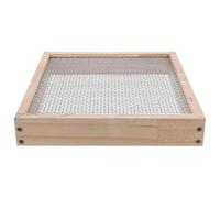 Veemoon Setaccio per Terreno in Legno Naturale con Maglie Metalliche 5x5mm, Setaccio Fine per Compost, Sabbia e Rocce, Vaschetta Resistente per Orto e Piante in Vaso, Uso Manuale per Aree