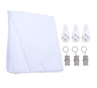 Veemoon Sfondo Fotografico Bianco 2m in Poliestere 4 Clip e 3 Chiodi, Poco Stropicciato e Lavabile in Lavatrice per Servizi Fotografici Professionali