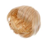 Veemoon Sintetica Corta Con Frangia e Riga Laterale Scuro e Biondo Strati Dritti Per Cosplay e Feste