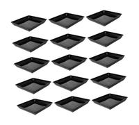 Veemoon Sottovaso Quadrato in Plastica Nera 15 Pezzi Base Ispessita Vassoio Raccogli Gocce Resistente alle Intemperie per Fioriere da Esterno e Balcone Supporto Stabile per Piante