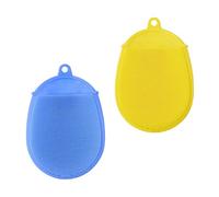 Veemoon Spazzola da Bagno in Silicone 2 Pezzi per Massaggio Pelle Gancio Appendibile, Esfoliante Delicata per Bambino Bambina e Utilizzo Quotidiano nella Doccia