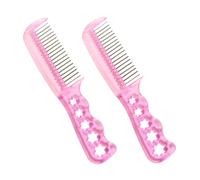 Veemoon Spazzola per Parrucche da Donna Antistatica 2 Pezzi Rosa, Resistente al Calore, Leggera per Acconciature di Parrucche Sintetiche e Bambole, per Styling e Cura Chioma Ragazze