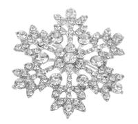 Veemoon Spilla a Forma di Fiocco di Neve Strass Scintillanti, Spilla da Donna in Lega di Zinco per Feste e Celebrazioni Invernali, Accessorio Elegante per Abiti, Giacche e Sciarpe