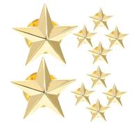 Veemoon Spille a Forma di Stella a Cinque Punte in Metallo, Set da 10 Pezzi, Distintivi per Cappelli e Borse, Accessori Decorativi per Feste e Abbigliamento Quotidiano