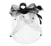 Veemoon Spina Per Con Velo Da Sposa Cappelli Da Tè Velo Fascia Fasce Per Le Donne Nere Spose Fasce Per La Testa Fascia Da Sposa Con Vestito Nero Nozze Black Rete