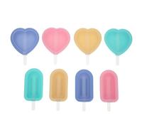 Veemoon Stampo per Gelato in Silicone 8 Pezzi a Forma di Cuore, Facile da Sformare e Multiuso, per Preparare Gelati in Molte Occasioni