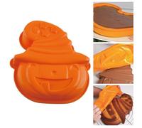 Veemoon Stampo per Torta a Forma di Zucca in Silicone Arancione, Resistente al Microonde, per Decorazioni di Halloween fare Gelati nel Frigorifero