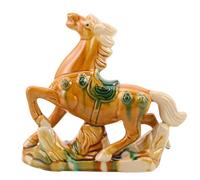 Veemoon Statuetta cinese a forma di cavallo - Statua dell'anno del cavallo - Centrotavola per il capodanno 2026 - Statua dello zodiaco Feng Shui per buona fortuna, ricchezza e successo 7,3x6,5x2