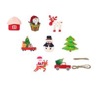 Veemoon Striscione Natalizio in Legno da Appendere Corda di Canapa Decorazioni Festive Fai da Te per Casa Bandierine Decorative Colorate per Addobbi Natalizi e Festa di Natale