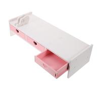 Veemoon Supporto per Monitor Cassetto Rialzo Ergonomico per Computer Scrivania Design e Stabile in Rosa Bianca