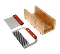 Veemoon Taglierina per Sapone in Legno Set da 3 Pezzi Affettatrice Ondulata e Dritta Strumento per Fabbricazione Sapone Fatto a Mano Torte e Cubetti di Zucchero