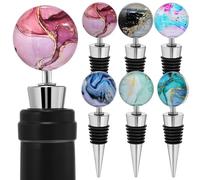 Veemoon Tappi per Bottiglie di Vino in Lega Design a Cono Set da 6 Pezzi per Sigillare e Decorare Bottiglie di Vino e Bevande Adatti per Feste Matrimoni e Uso Domestico