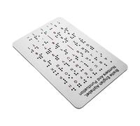 Veemoon Tavola Alfabeto Braille Acciaio Resistente Punti Rilievo Intagliati Tabella Numeri Punteggiatura Braille Strumento Educativo Per Insegnare Ragazzo Ragazza Ragazza