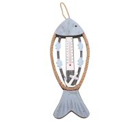 Veemoon Termometro Forma di Pesce in Legno, Indicatore di Temperatura per Design 3d Rustico e Decorazione