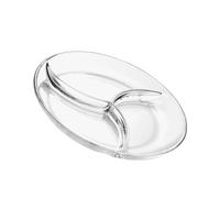 Veemoon Vassoio da Portata in Vetro Temperato Trasparente Tre Griglie, Piatto per Spuntini e Dessert, Utilizzabile in Feste e Momenti Conviviali