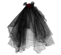 Veemoon Velo Da Sposa Nero Per Halloween Copricapo in Pizzo Nere Per Travestimenti Accessori Da Strega Gotica Per Feste