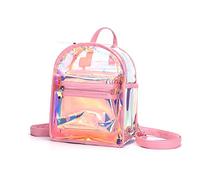 Veemoon Zaino Abbagliante Doppia Spalla Rosa, Zaino Casual Leggero Resistente Cerniera, Pratica Borsa Portaoggetti Ragazze per Viaggi, Shopping e Attività All’aperto