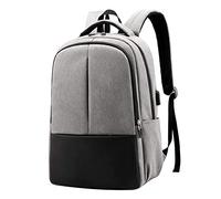 Veemoon Zaino Porta Laptop Business Grigio con USB Capacità Resistente e Regolabile Adatto per Viaggi e Scuola