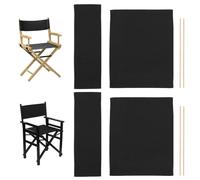 Veesper 8 pezzi/set coperture di ricambio in tela elastica nera per sedia da regista, protezione per sgabello casual per casa, studio, patio (senza sedie)