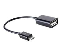 Veesper Adattatore da maschio da maschio USB a OYG, on the Go Micro USB OTG Cord, cavo convertitore per cavo OTG Micro USB per tablet per smartphone (nero)