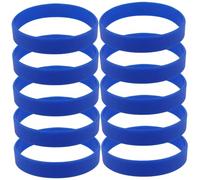 Veesper Braccialetti in Gomma Blu 10pcs, 7,9 x 0,5 bracciali in Gomma Sportivi, bracciali Blu sicuri, Bracciale Silicone Elastico, bracciali Unisex per Uomini, Donne e Adolescenti