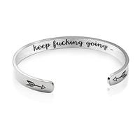 Veesper Braccialetti rigidi aperti Braccialetti rigidi Keep Fucking Going Gioielli ispiratori ..