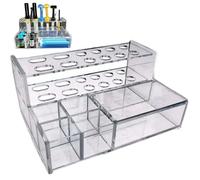 Veesper Composite Syringe Organizer Holder, Clear Resin Dispenser Stand for Dental Applicator Accessories, Desktop Storage Tray for Dental And Clinic