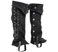 Veesper Copertine di Avvio Pirata 1 Coppia Copertine di Avvio in Poliestere Medievale Viking con Chiusura dei Pulsanti, Accessorio in Costume Rinascimentale per Cosplay Halloween Fancy Dress Black