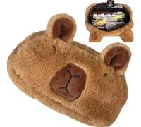 Veesper Custodia a matita Capybara, custodia a matita animale di grande capacità con cerniera di matita soffice morbida con cerniera