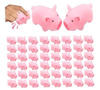 Veesper Mini maiali da 50 Pezzi, maialini di Gomma Giocattolo da Bagno Float cigolotto Giocattoli per Bambini Giocattoli per la Vasca da Bagno per Halloween, Natale, Farm Animal Party Stile Style1