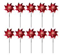 Veesper Reflective Pinwheels, 10PCS 20.5" Garden Pinwheels with Stakes, Red Bird Deterrent Devices, Wind Mill for Yard And Garden,Pinwheels, pinwheels for Yard And Garden, Pin Wheels Wheels for Kids