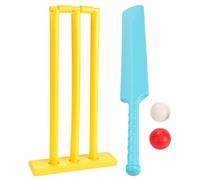 Veesper Set di Mazze da Cricket per Bambini in PP Senza BPA, Gioco di Cricket Genitore-Figlio con ceppi e 2 Palline, Kit Completo per Giardino, Spiaggia, Gioco in casa, Colore Casuale
