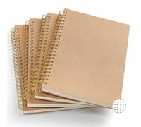 VEESUN Quaderno Appunti a Spirale 4 Pack: Quaderni a Puntini A5 Taccuini per Scuola Ufficio e Viaggio Blocco Note Copertina Kraft Regalo di Cartoleria per Ritorno a scuola Studenti e Adulti