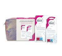 Veet Beauty case per la cura personale, include 20 fasce di cera depilatoria per gambe e corpo e 20 fasce di cera depilatoria per viso