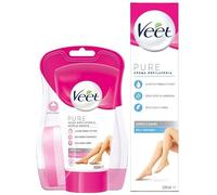 VEET Crema Depilatoria Corpo e Gambe, 2 Confezioni di Crema Depilatoria Sotto la Doccia da 150ml e per Pelli Sensibili da 200ml