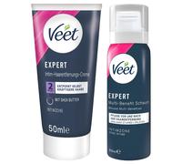 Veet - crema depilatoria intima e schiuma idratante per donne (50+50ml)